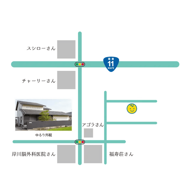 ゆるり周辺の地図